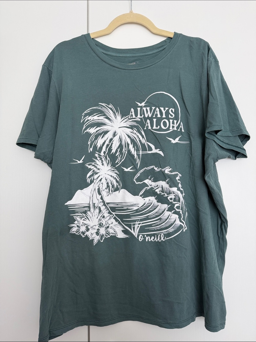 O’Neill Always Aloha Tropical Graphic T-Shirt Teal XL